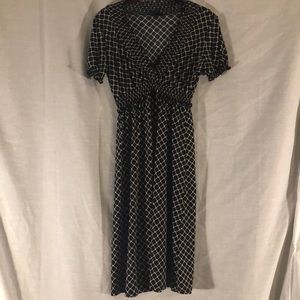 Black and cream diamond patterned dress